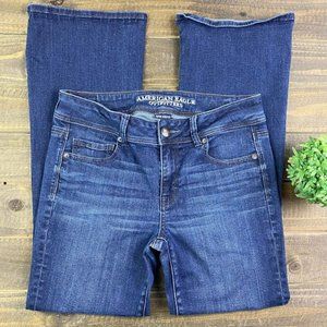American Eagle Super Stretch Kick Boot Jeans Sz. 10 SHORT Mid Rise 28.5" Inseam
